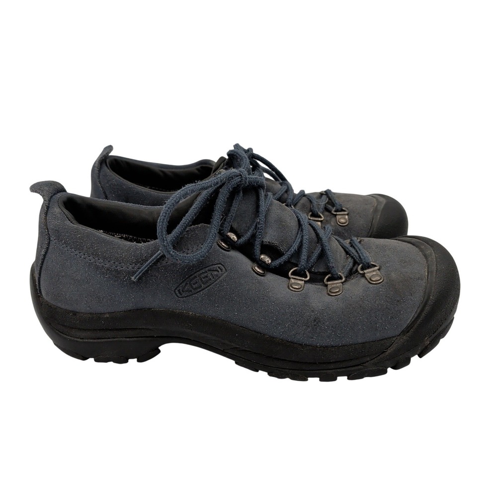 KEEN Womens 8 Grey Suede Low Top Hiking Walking Shoes Anti Slip Oil Resistant
